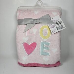 Parents Choice Baby Blanket Pink White Hearts Love 40"x30" Soft New NWT
